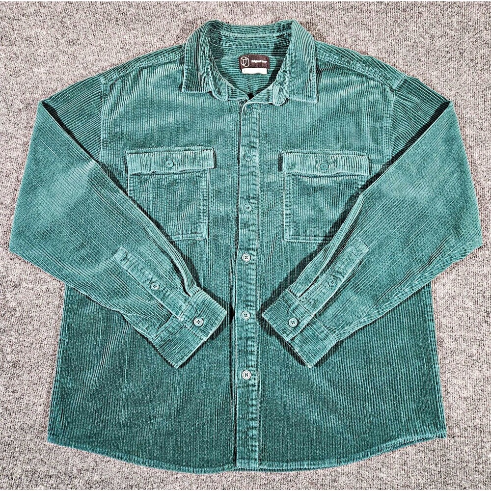 Original Use M Corduroy Shirt L Dark Green Long Sleeve Casual Button Up Flannel